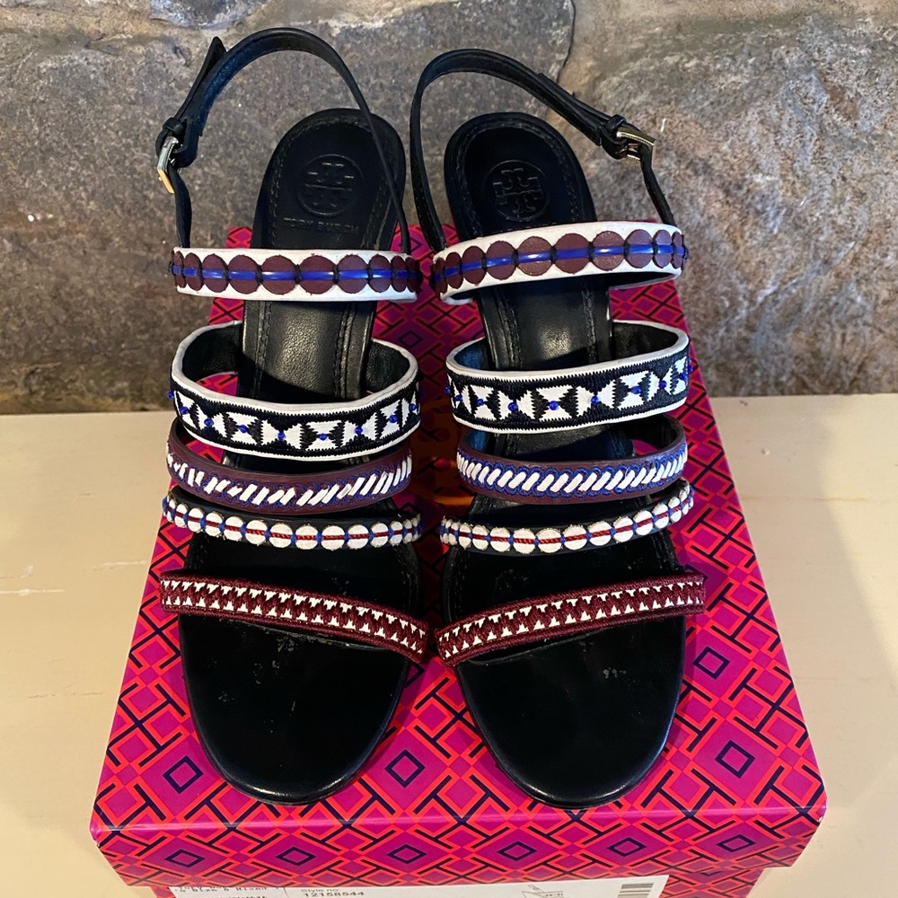 Tory Burch leather wedges